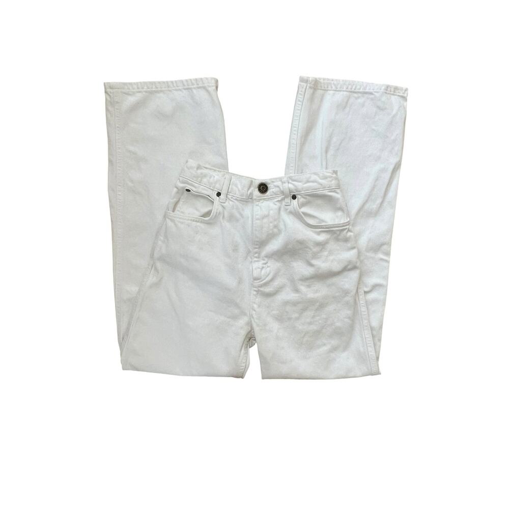 Sandro Paris Women’s White Blanc Denim High Waisted Straight Leg Jeans Size 36 - Picture 3 of 12